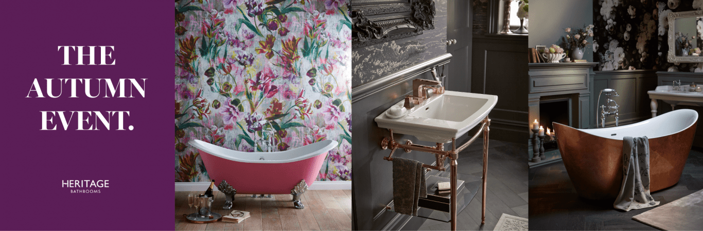 Create a stunning bathroom with fixtures by Heritage Bathrooms!